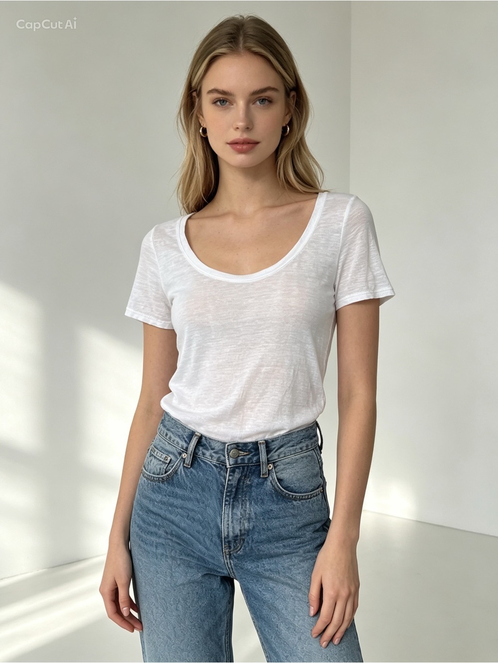 Theory linen White Scoop Neck Women's Tee